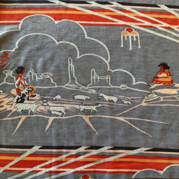 RARE Vintage JC Penny Womens Tops Native American Southwest Motif Monument Valle - Picture 4 of 6